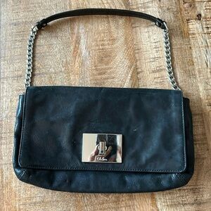 Cole Haan Black Leather Chain Link Bag